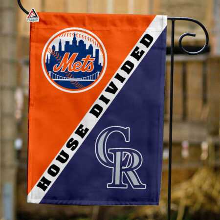 Mets vs Rockies House Divided Flag, MLB House Divided Flag