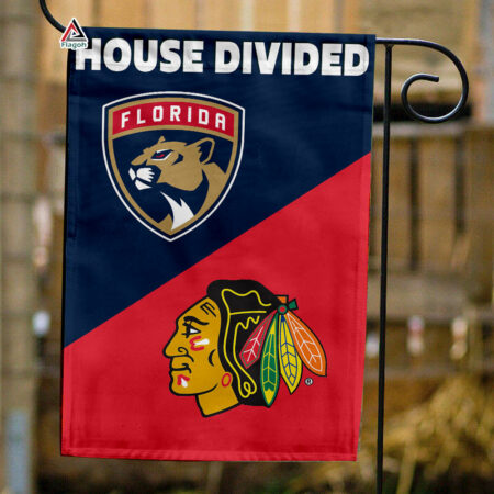Panthers vs Blackhawks House Divided Flag, NHL House Divided Flag