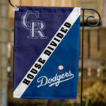 Rockies vs Dodgers House Divided Flag, MLB House Divided Flag