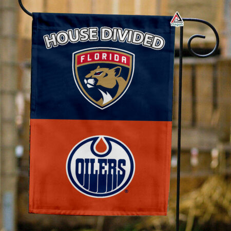 Panthers vs Oilers House Divided Flag, NHL House Divided Flag