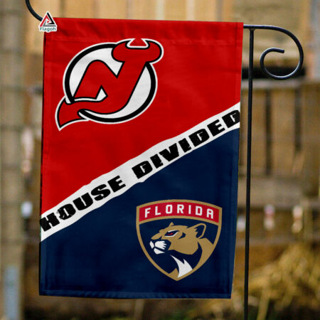 Devils vs Panthers House Divided Flag, NHL House Divided Flag