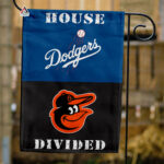 Dodgers vs Orioles House Divided Flag, MLB House Divided Flag