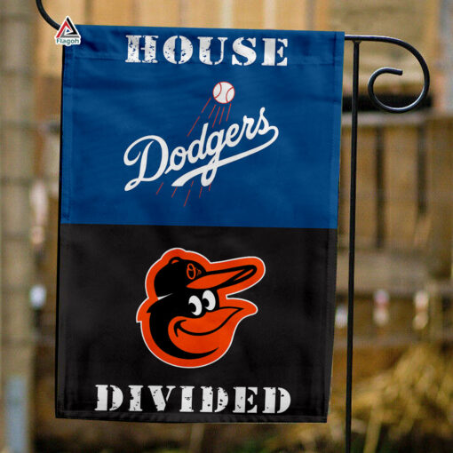 Dodgers vs Orioles House Divided Flag, MLB House Divided Flag