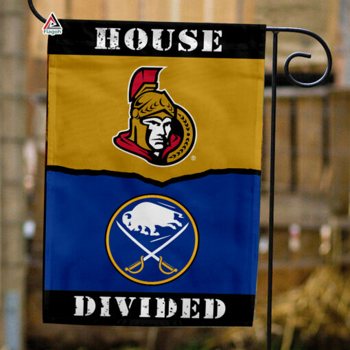 Senators vs Sabres House Divided Flag, NHL House Divided Flag