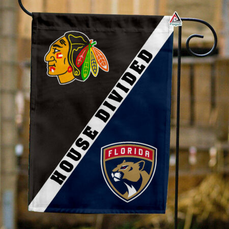 Blackhawks vs Panthers House Divided Flag, NHL House Divided Flag