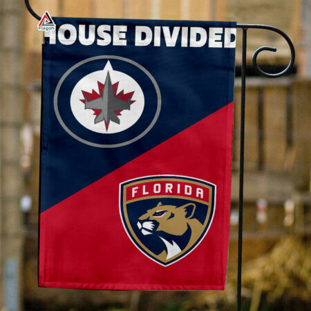 Jets vs Panthers House Divided Flag, NHL House Divided Flag