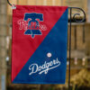 Phillies vs Dodgers House Divided Flag, MLB House Divided Flag