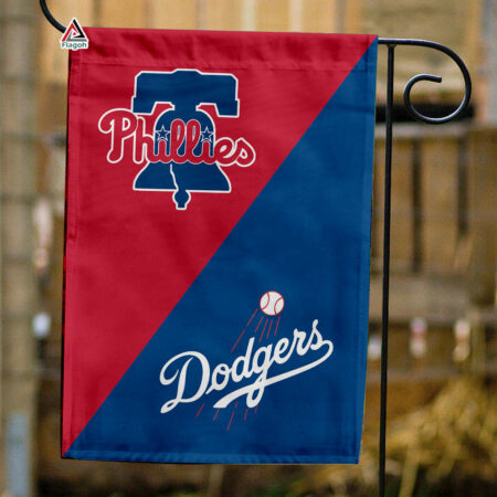 Phillies vs Dodgers House Divided Flag, MLB House Divided Flag