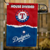 Rangers vs Dodgers House Divided Flag, MLB House Divided Flag