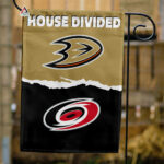 Ducks vs Hurricanes House Divided Flag, NHL House Divided Flag