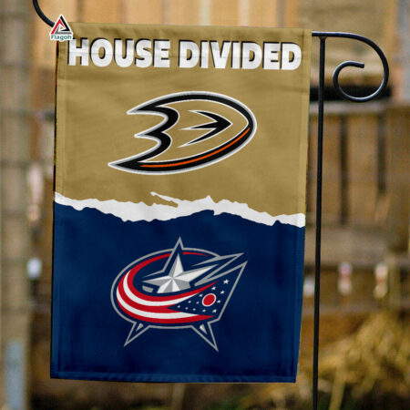 Ducks vs Blue Jackets House Divided Flag, NHL House Divided Flag