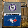 Rockies vs Blue Jays House Divided Flag, MLB House Divided Flag