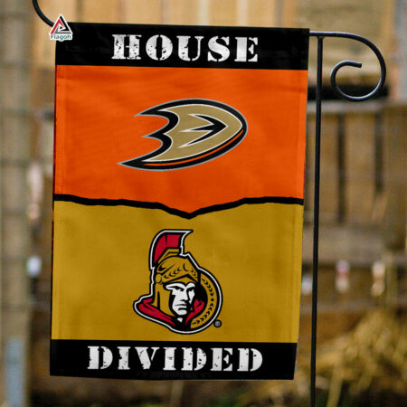Ducks vs Senators House Divided Flag, NHL House Divided Flag