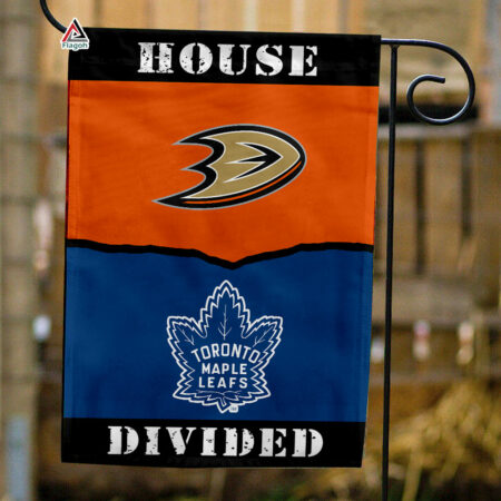 Ducks vs Maple Leafs House Divided Flag, NHL House Divided Flag