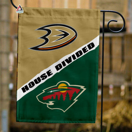 Ducks vs Wild House Divided Flag, NHL House Divided Flag