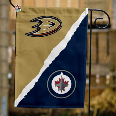 Ducks vs Jets House Divided Flag, NHL House Divided Flag