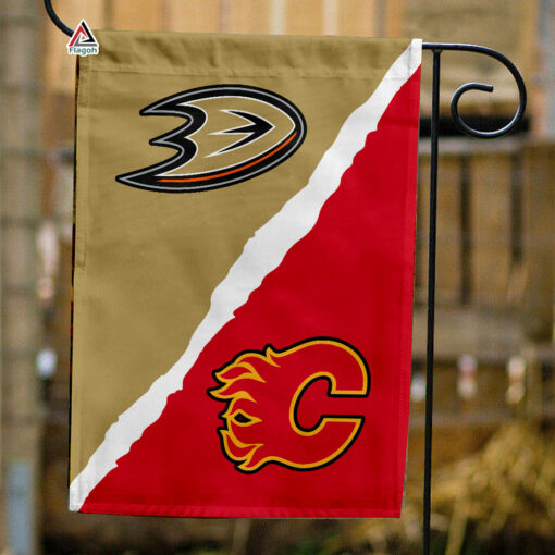 Ducks vs Flames House Divided Flag, NHL House Divided Flag