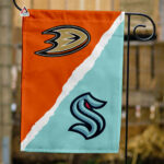 Ducks vs Kraken House Divided Flag, NHL House Divided Flag