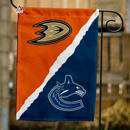 Ducks vs Canucks House Divided Flag, NHL House Divided Flag