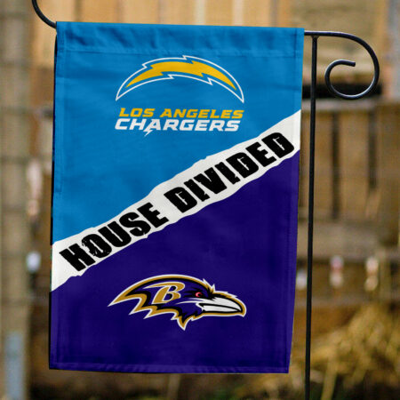 Chargers vs Ravens House Divided Flag, NFL House Divided Flag