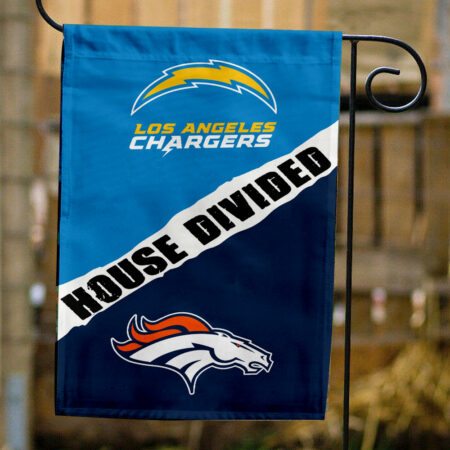 Chargers vs Broncos House Divided Flag, NFL House Divided Flag