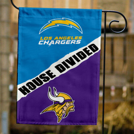 Chargers vs Vikings House Divided Flag, NFL House Divided Flag