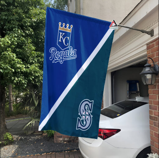Royals vs Mariners House Divided Flag, MLB House Divided Flag