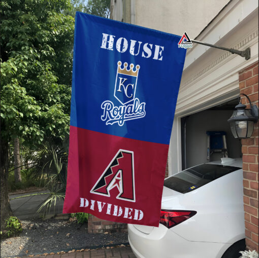 Royals vs Diamondbacks House Divided Flag, MLB House Divided Flag