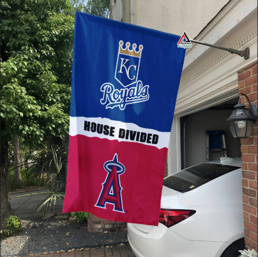 Royals vs Angels House Divided Flag, MLB House Divided Flag