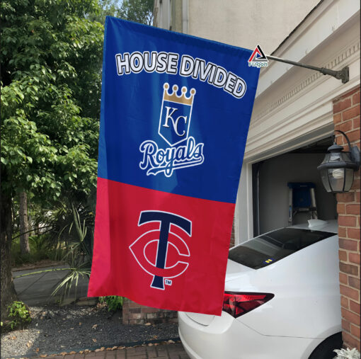 Royals vs Twins House Divided Flag, MLB House Divided Flag