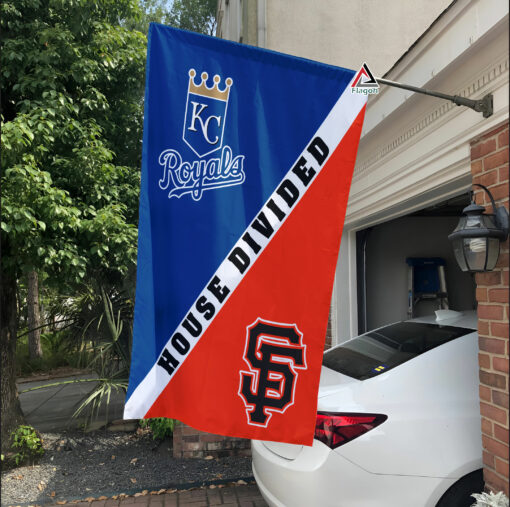 Royals vs Giants House Divided Flag, MLB House Divided Flag