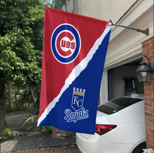 Cubs vs Royals House Divided Flag, MLB House Divided Flag