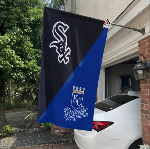 White Sox vs Royals House Divided Flag, MLB House Divided Flag