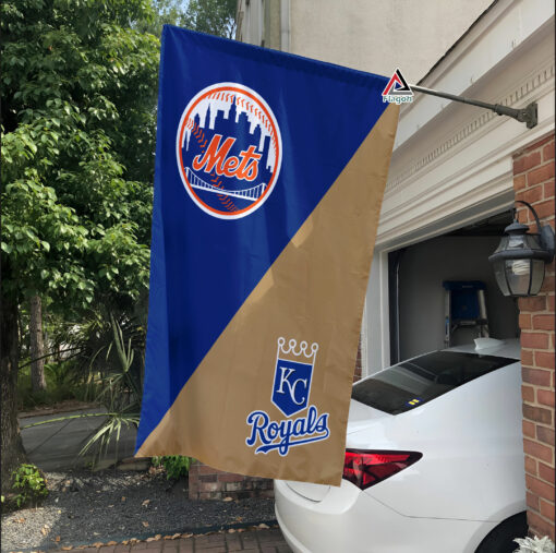 Mets vs Royals House Divided Flag, MLB House Divided Flag