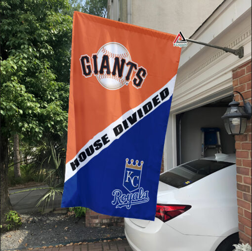 Giants vs Royals House Divided Flag, MLB House Divided Flag