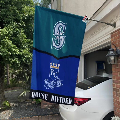 Mariners vs Royals House Divided Flag, MLB House Divided Flag