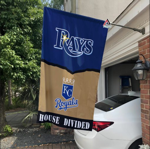 Rays vs Royals House Divided Flag, MLB House Divided Flag