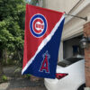 Cubs vs Angels House Divided Flag, MLB House Divided Flag