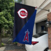 Reds vs Angels House Divided Flag, MLB House Divided Flag