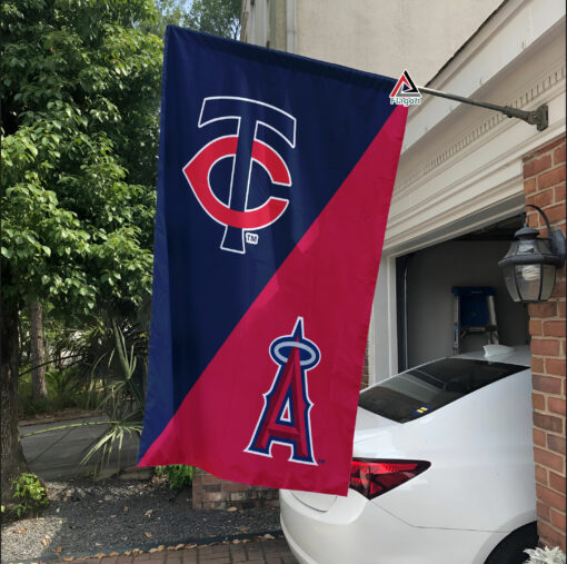 Twins vs Angels House Divided Flag, MLB House Divided Flag