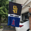 Padres vs Angels House Divided Flag, MLB House Divided Flag