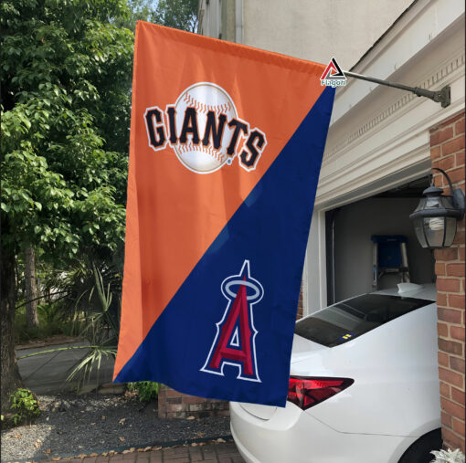 Giants vs Angels House Divided Flag, MLB House Divided Flag