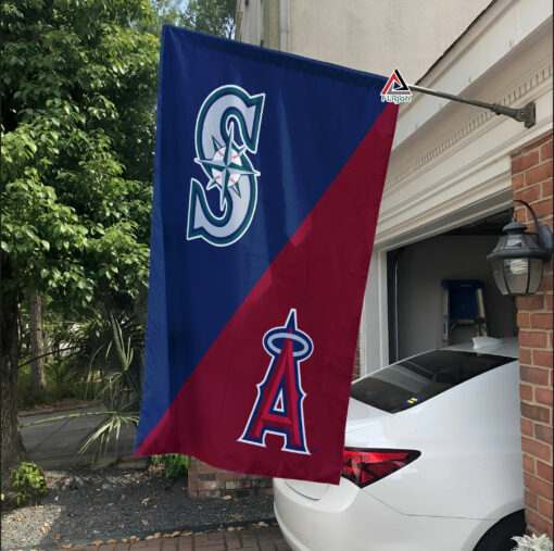 Mariners vs Angels House Divided Flag, MLB House Divided Flag