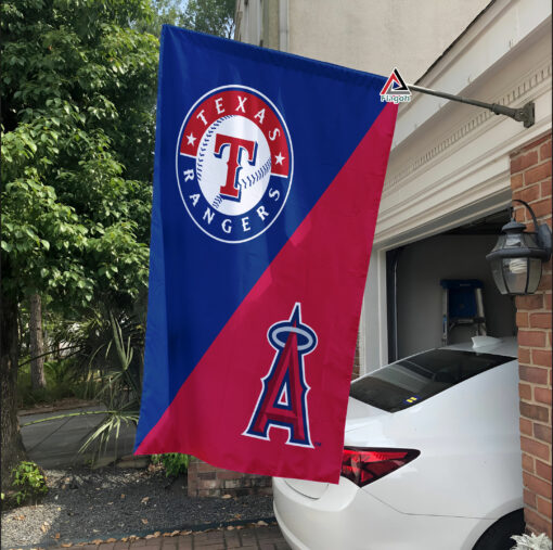 Rangers vs Angels House Divided Flag, MLB House Divided Flag