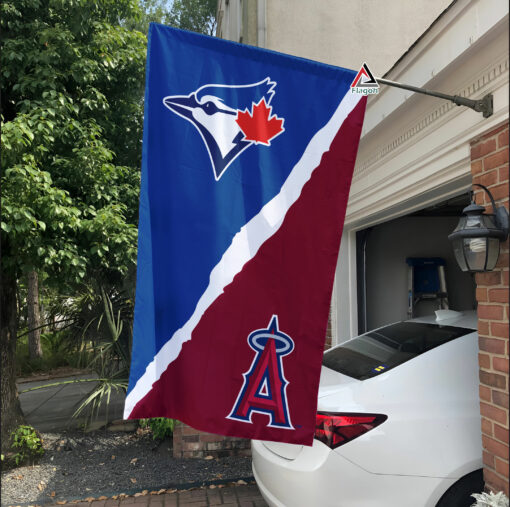 Blue Jays vs Angels House Divided Flag, MLB House Divided Flag