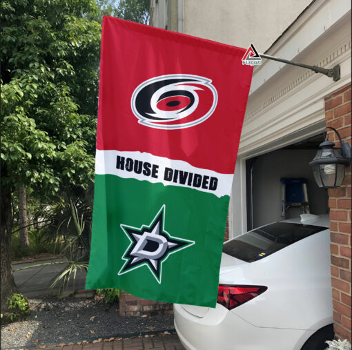 Hurricanes vs Stars House Divided Flag, NHL House Divided Flag