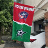 Blue Jackets vs Stars House Divided Flag, NHL House Divided Flag