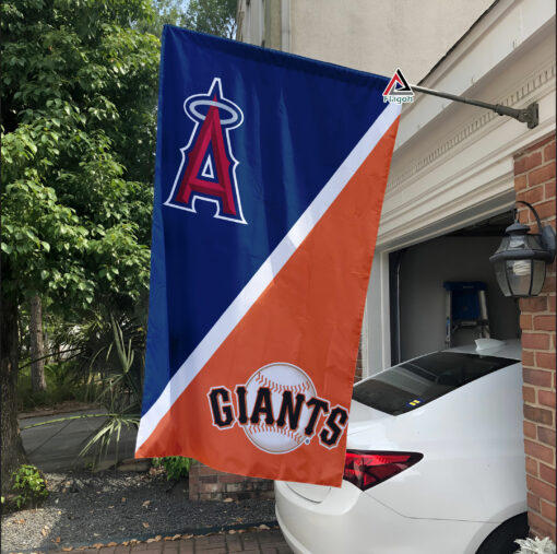 Angels vs Giants House Divided Flag, MLB House Divided Flag