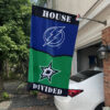Lightning vs Stars House Divided Flag, NHL House Divided Flag