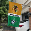 Blackhawks vs Stars House Divided Flag, NHL House Divided Flag